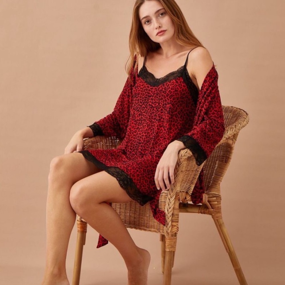Two Piece Night Gown Set With Robe